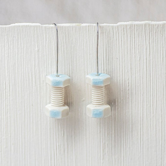 Porcelain Nut Stud Earrings